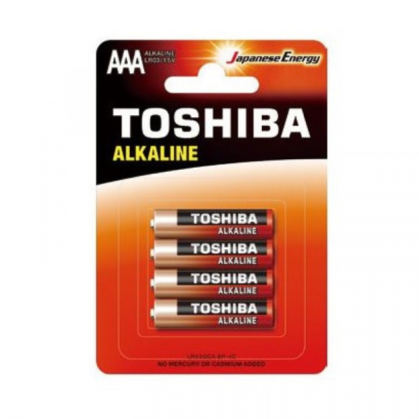 Батарейка алкалиновая ААА Toshiba Alkaline LR03GCA BP-4C 4 шт блистер 001