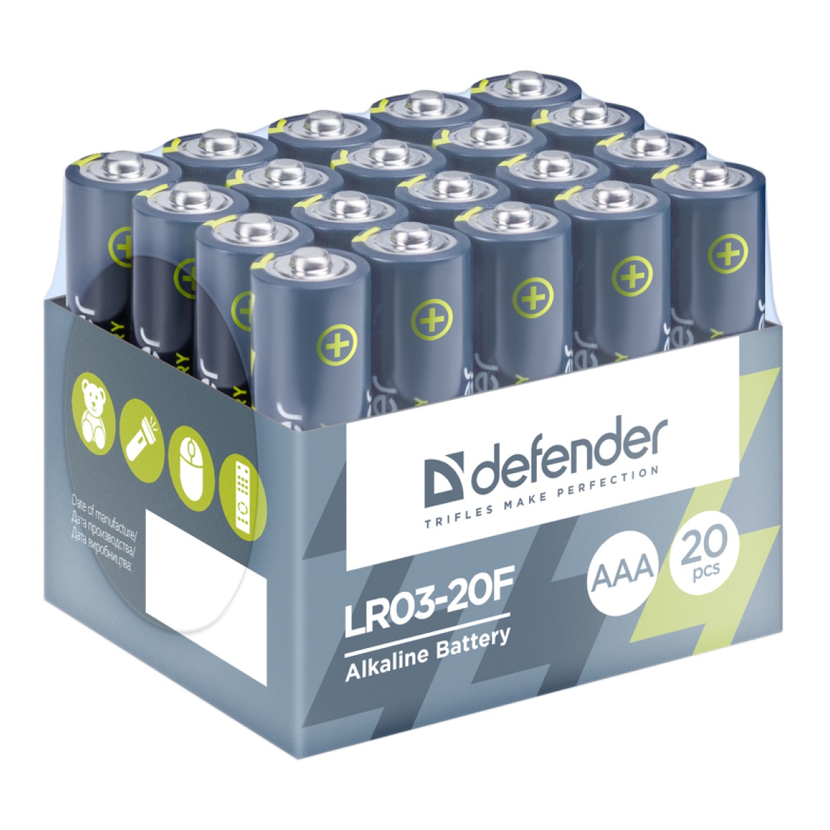 Батарейка алкалиновая Defender LR03-20F 20 шт 2