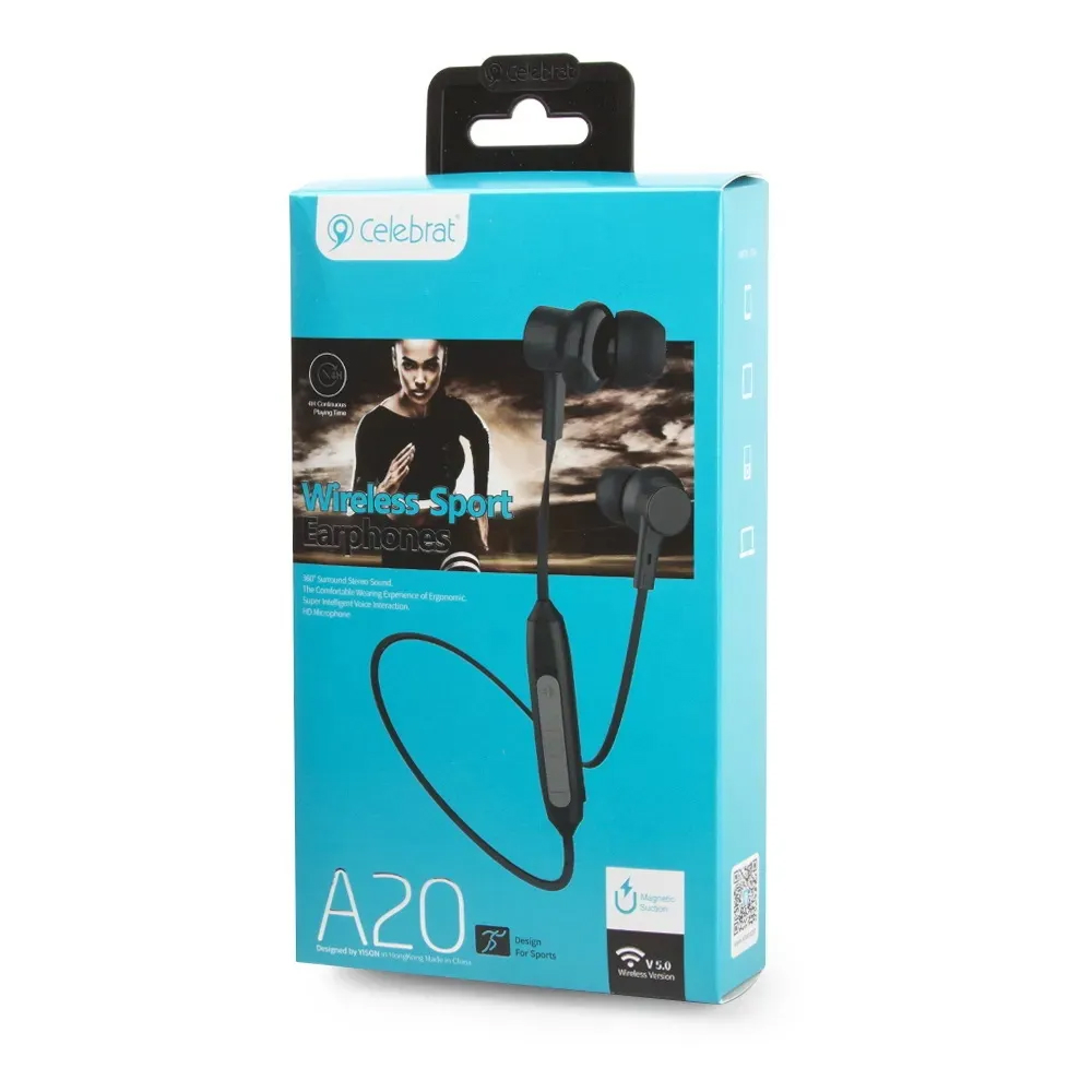 Беспроводные наушники Celebrat A20 черные 3