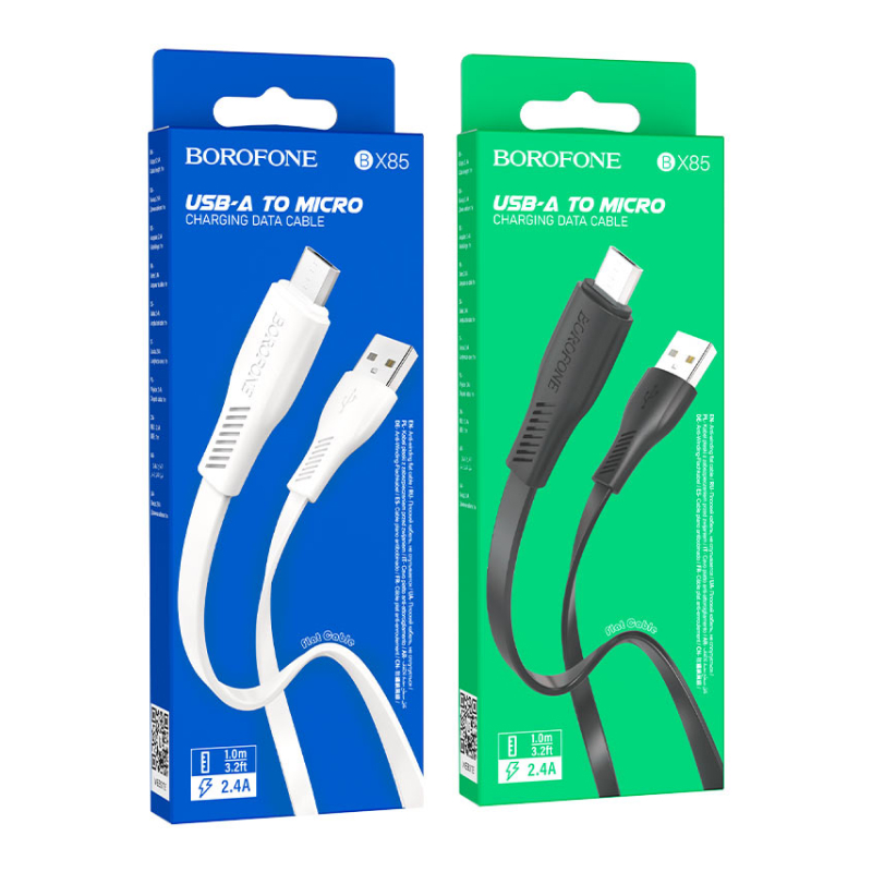 Кабель Borofone BX85 Micro USB 2.4А белый 1 м 003