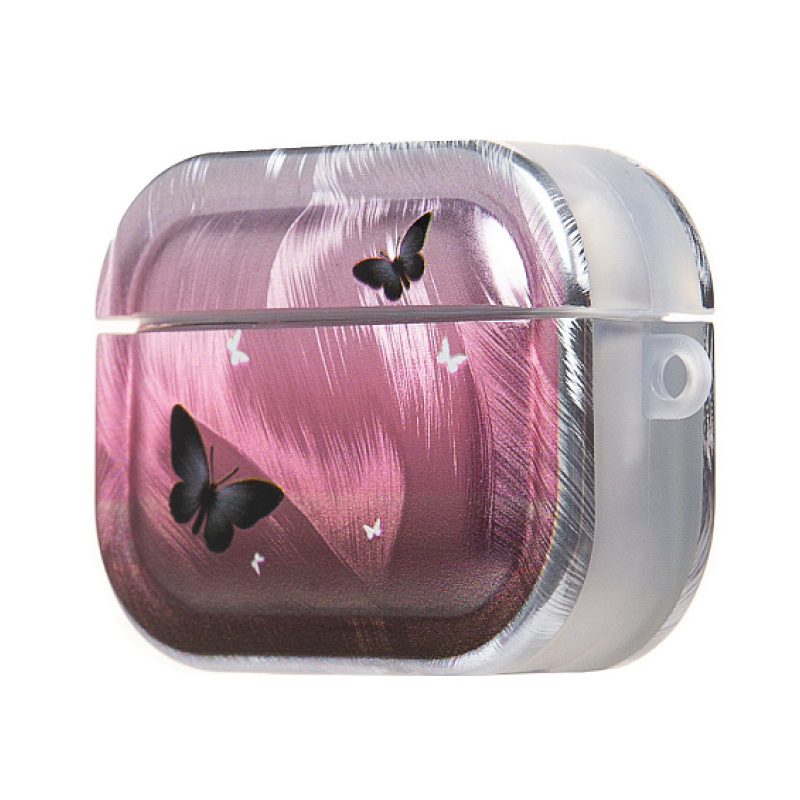 Чехол PCP10 для AirPods Pro 2 пластиковый серо-розовый 002