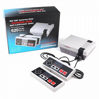 Игровая приставка D 8 bit Mini 620 игр бело-серая